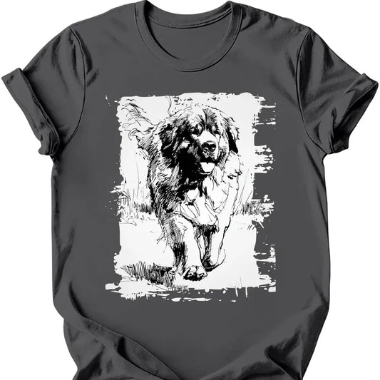 Newfoundland - Running Dog T-Shirt - Charcoal