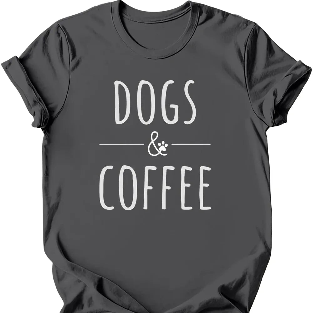 Dogs And Coffee T-Shirt - Charcoal