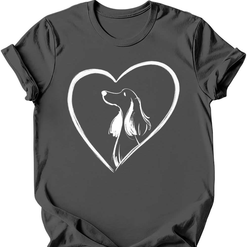 Cocker Spaniel - Heart Dog T-Shirt - Charcoal