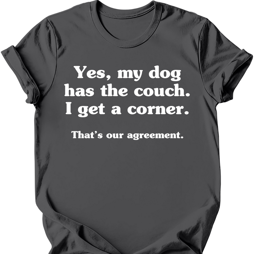 Dog Has The Couch T-Shirt - Charcoal