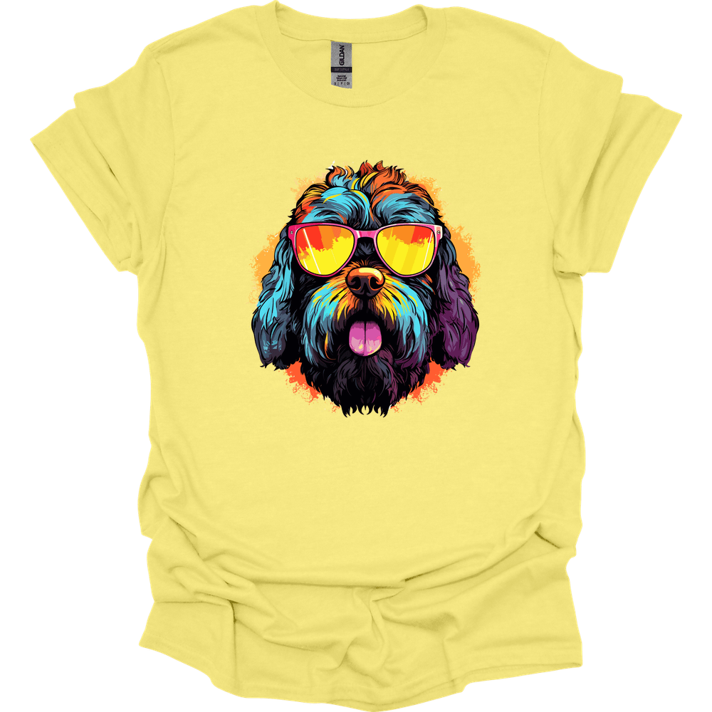 Black Russian Terrier - Top Dog T-Shirt - Cornsilk