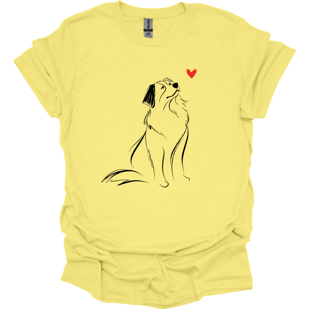 Bernese Mountain Dog - Sketch Dog T-Shirt - Cornsilk