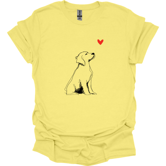 Brittany - Sketch Dog T-Shirt - Cornsilk