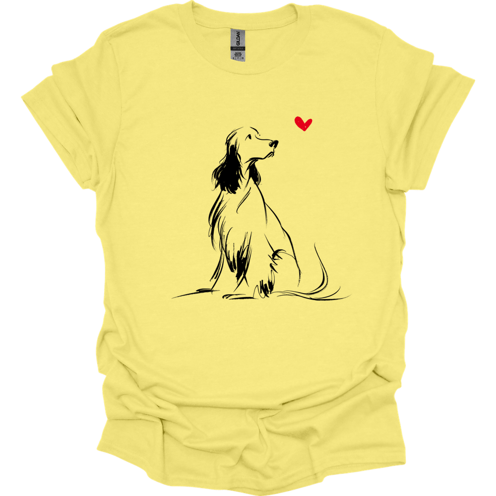 English Springer Spaniel - Sketch Dog T-Shirt - Cornsilk