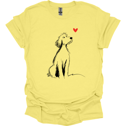 Golden Doodle - Sketch Dog T-Shirt - Cornsilk