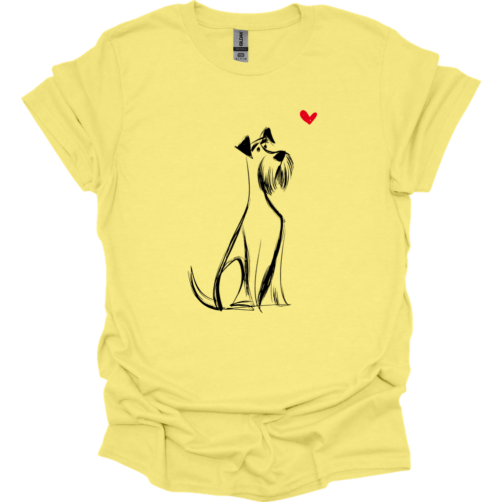 Giant Schnauzer - Sketch Dog T-Shirt - Cornsilk