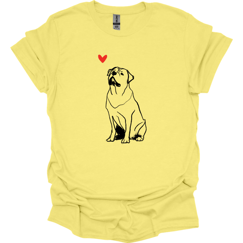Rottweiler - Sketch Dog T-Shirt - Cornsilk