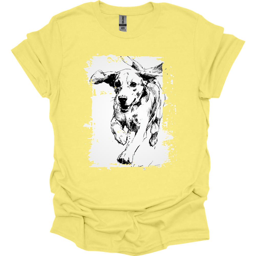 Beagle - Running Dog T-Shirt - Cornsilk