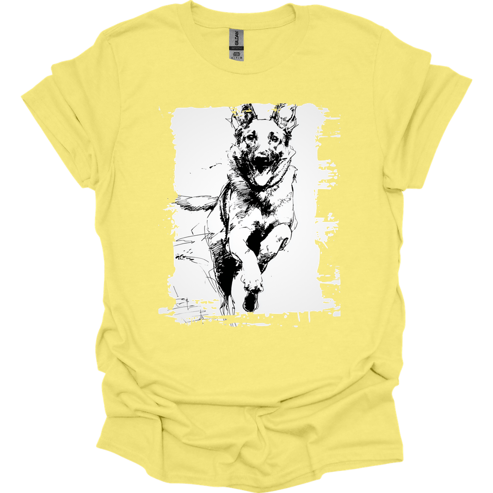 Belgian Malinois - Running Dog T-Shirt - Cornsilk