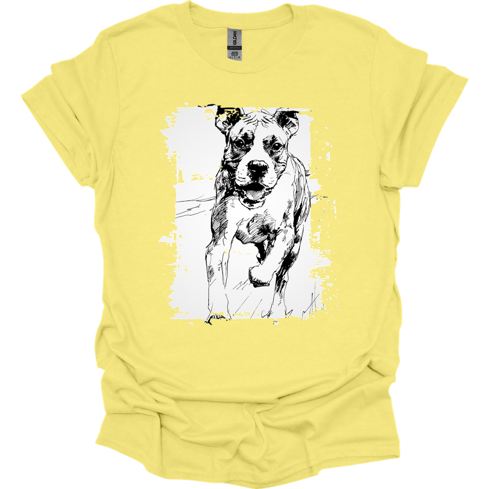 Boxer - Running Dog T-Shirt - Cornsilk