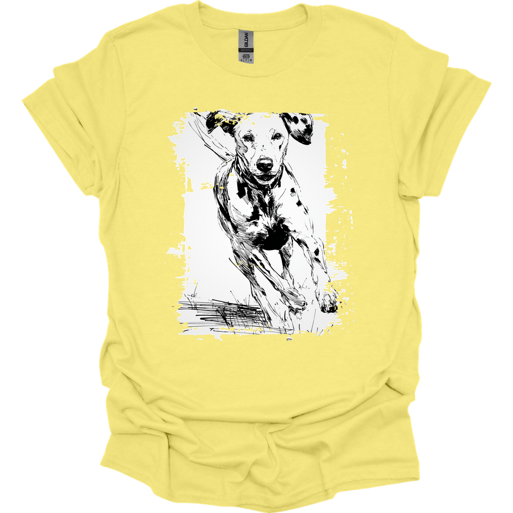 Dalmatian - Running Dog T-Shirt - Cornsilk