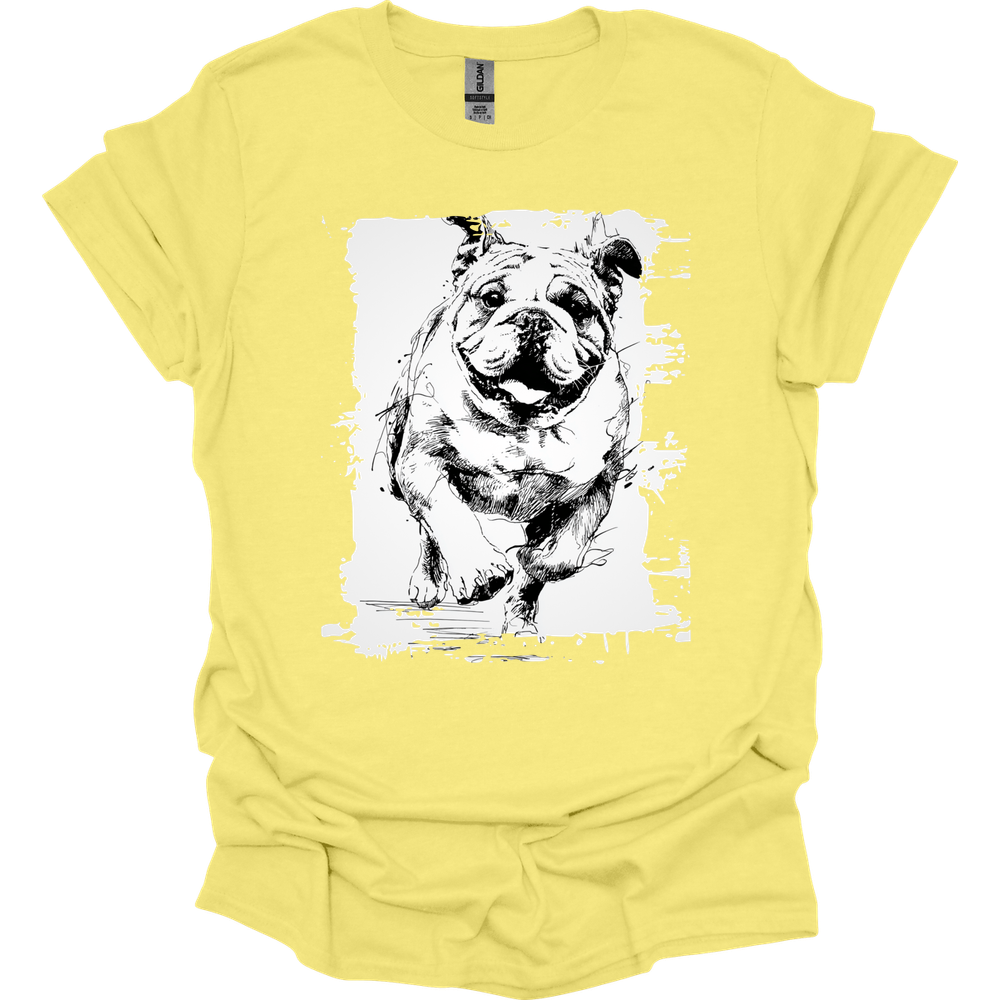 Bulldog - Running Dog T-Shirt - Cornsilk