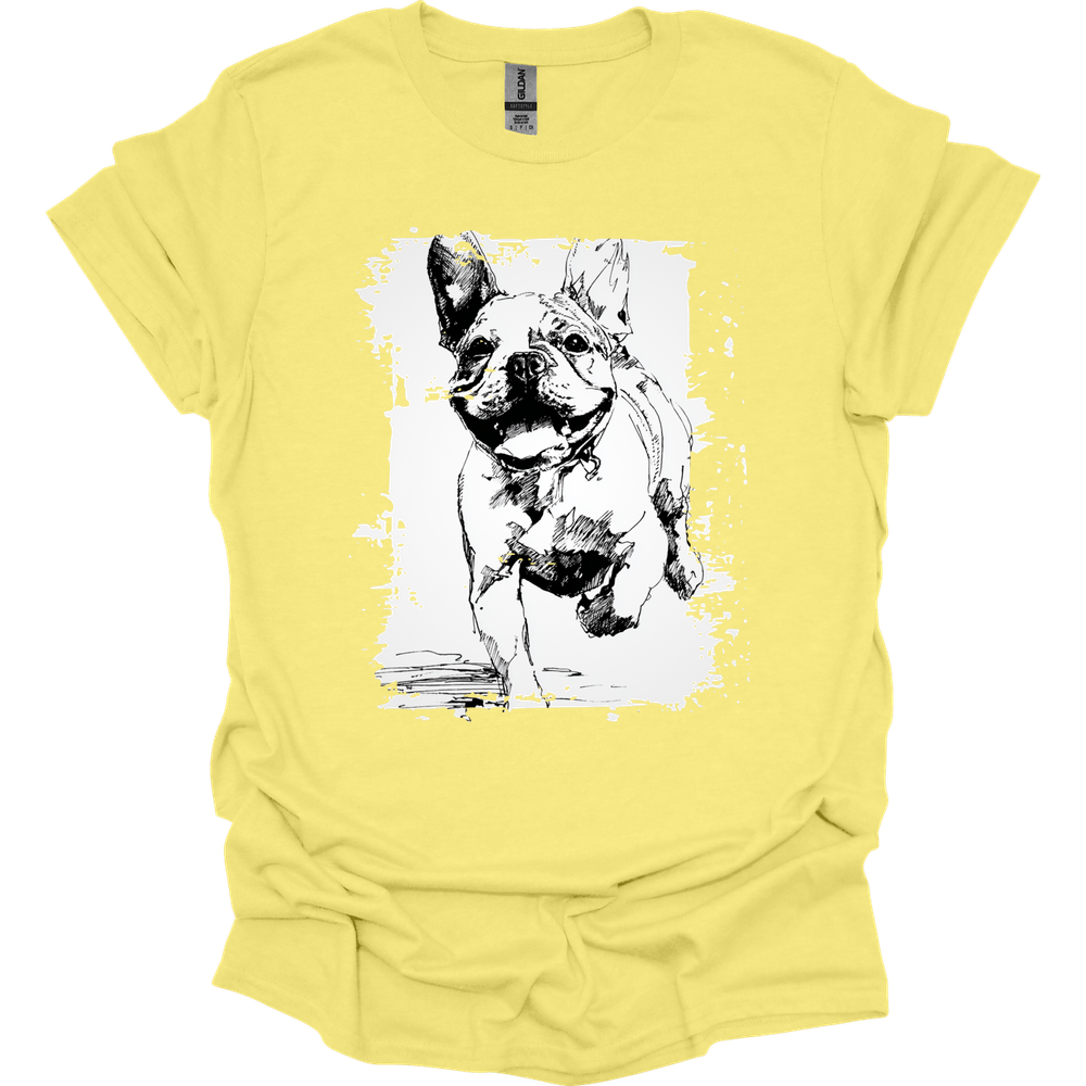 French Bulldog - Running Dog T-Shirt - Cornsilk