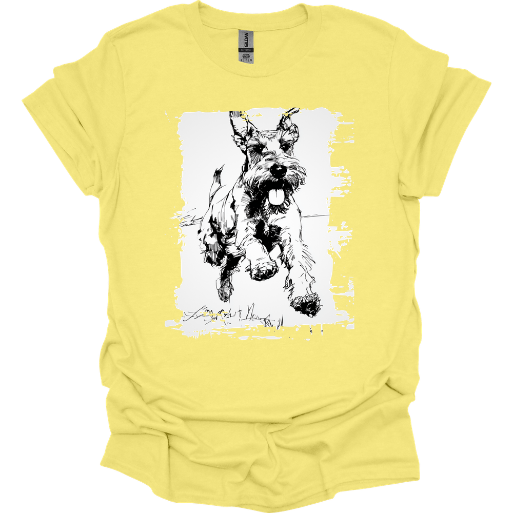 Giant Schnauzer - Running Dog T-Shirt - Cornsilk
