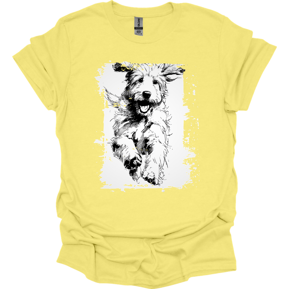 Golden Doodle - Running Dog T-Shirt - Cornsilk