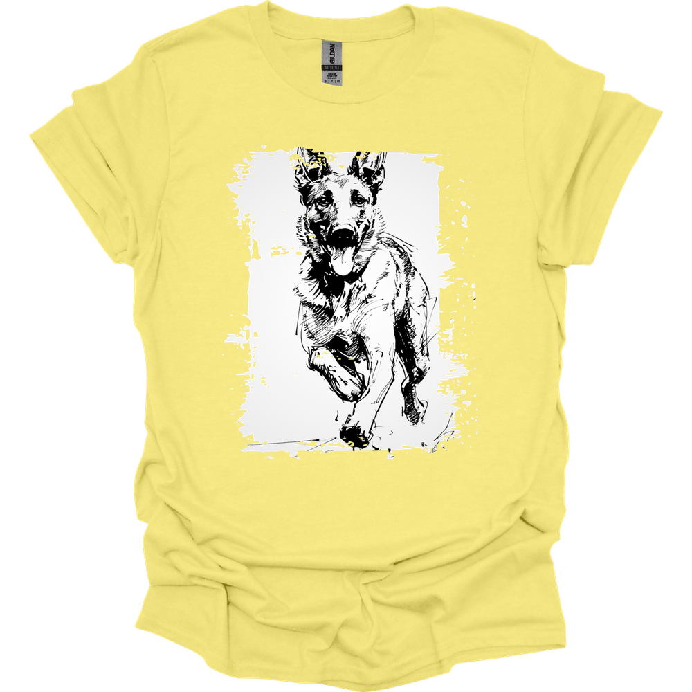 Dutch Shepherd - Running Dog T-Shirt - Cornsilk