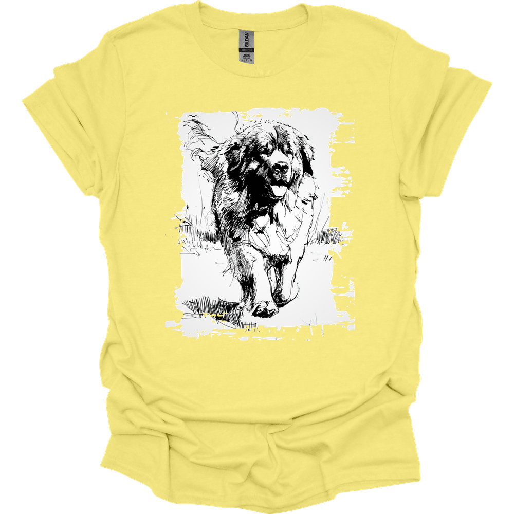 Newfoundland - Running Dog T-Shirt - Cornsilk