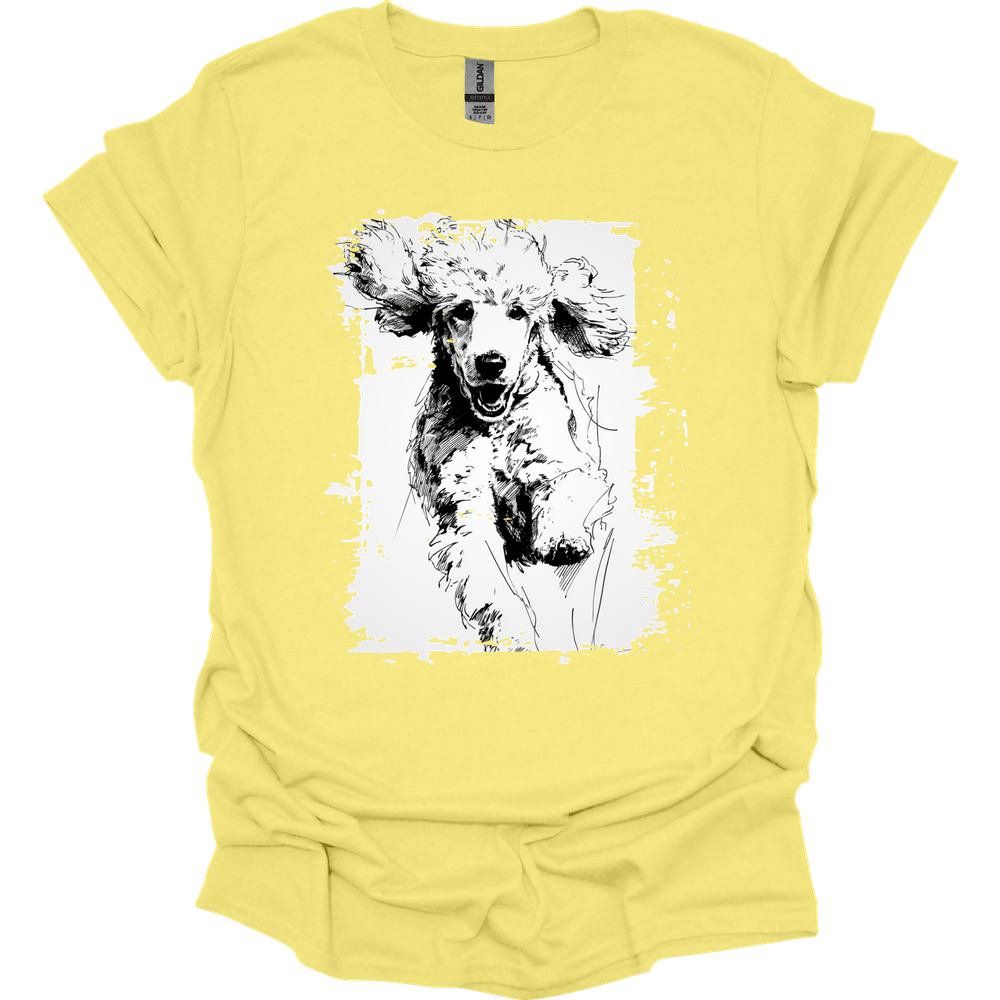 Poodle - Running Dog T-Shirt - Cornsilk