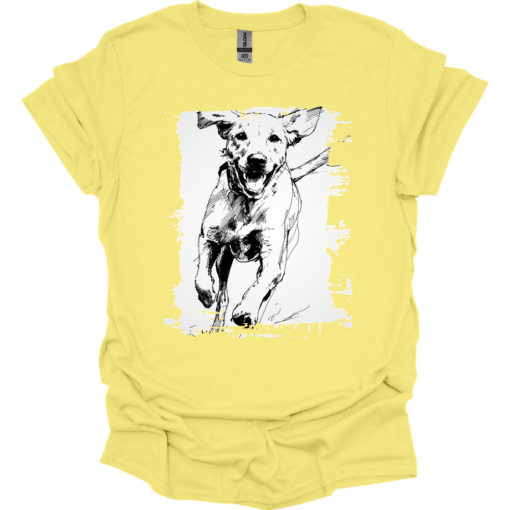 Labrador - Running Dog T-Shirt - Cornsilk