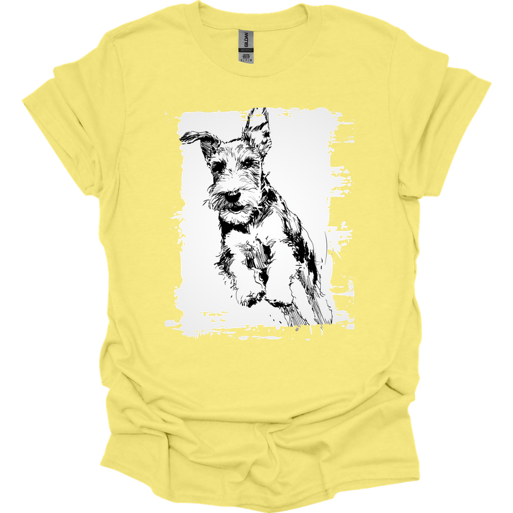 Kerry Blue Terrier - Running Dog T-Shirt - Cornsilk