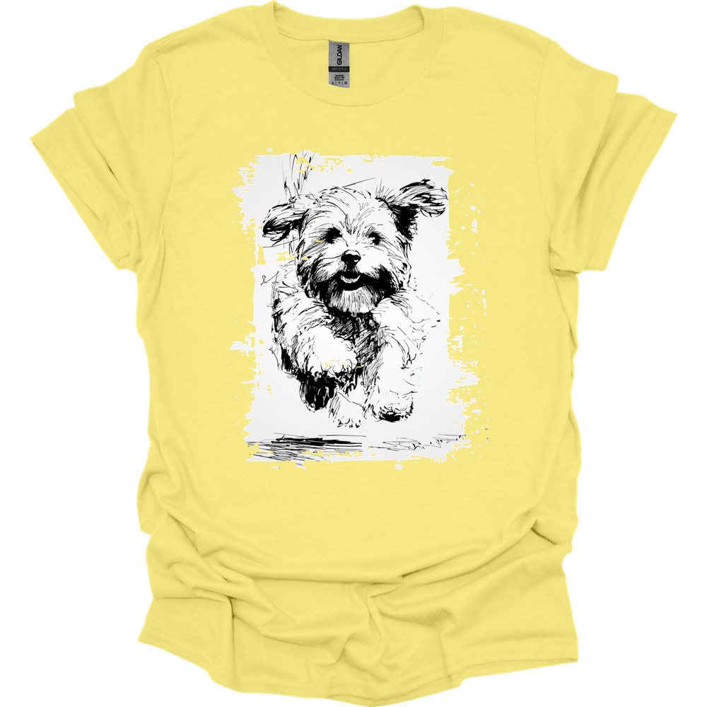 Havanese - Running Dog T-Shirt - Cornsilk