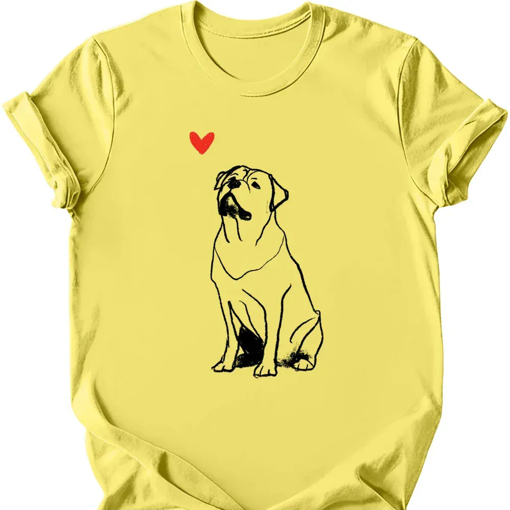 Rottweiler - Sketch Dog T-Shirt - Cornsilk