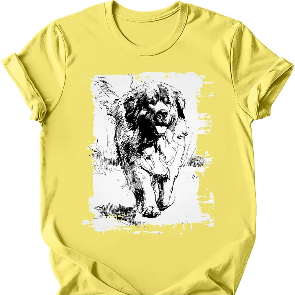 Newfoundland - Running Dog T-Shirt - Cornsilk