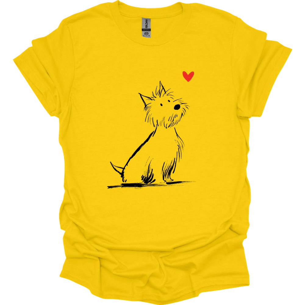 West Highland White Terrier - Sketch Dog T-Shirt - Daisy