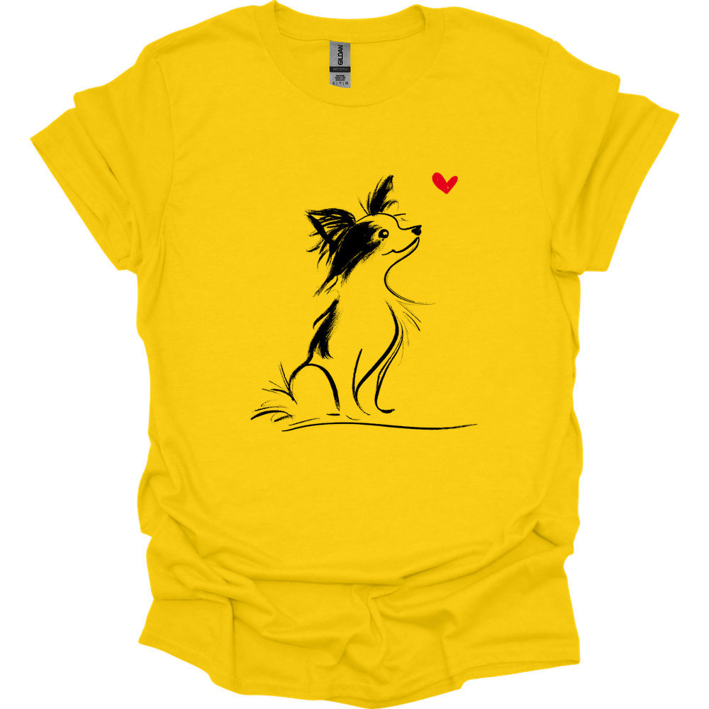Papillon - Sketch Dog T-Shirt - Daisy