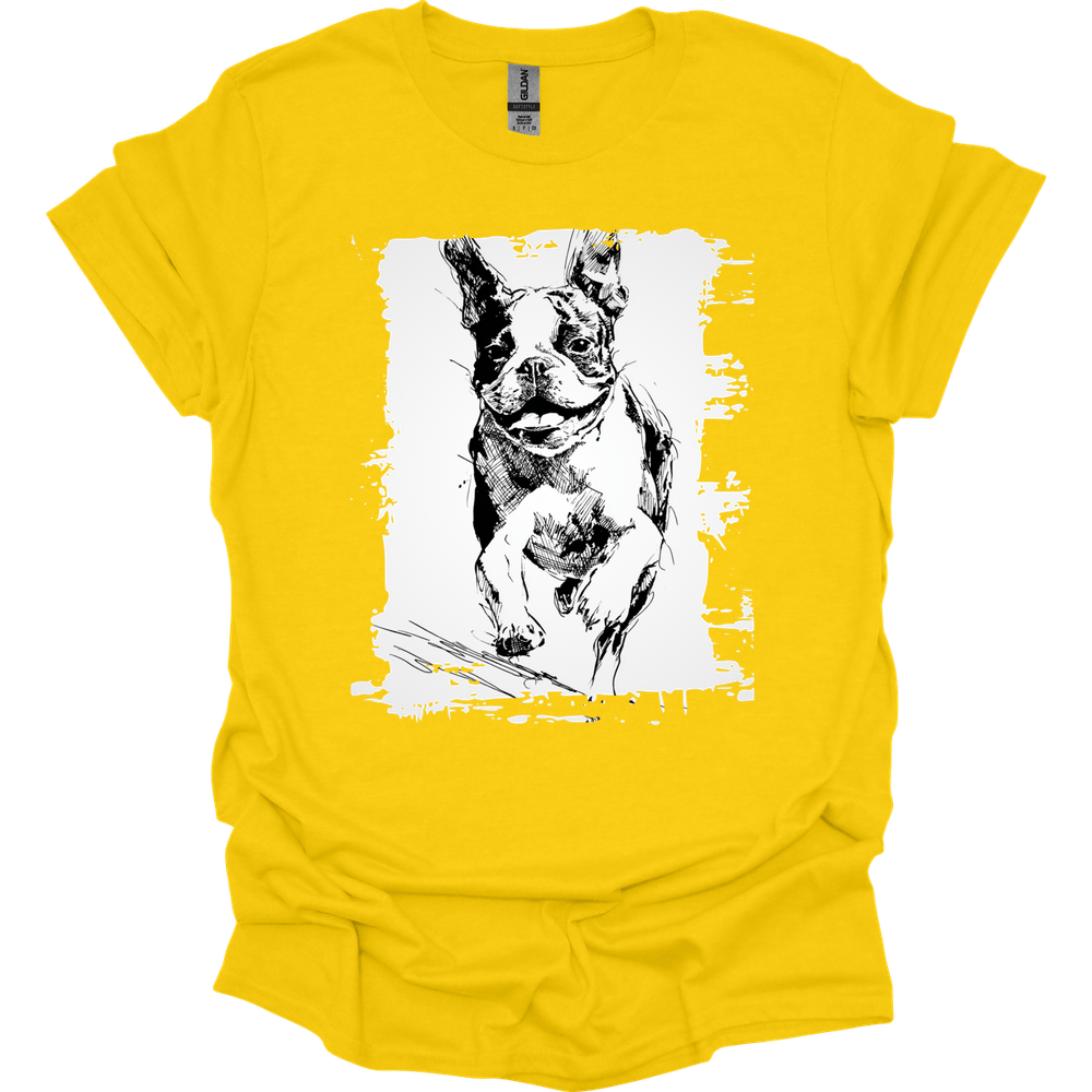Boston Terrier - Running Dog T-Shirt - Daisy