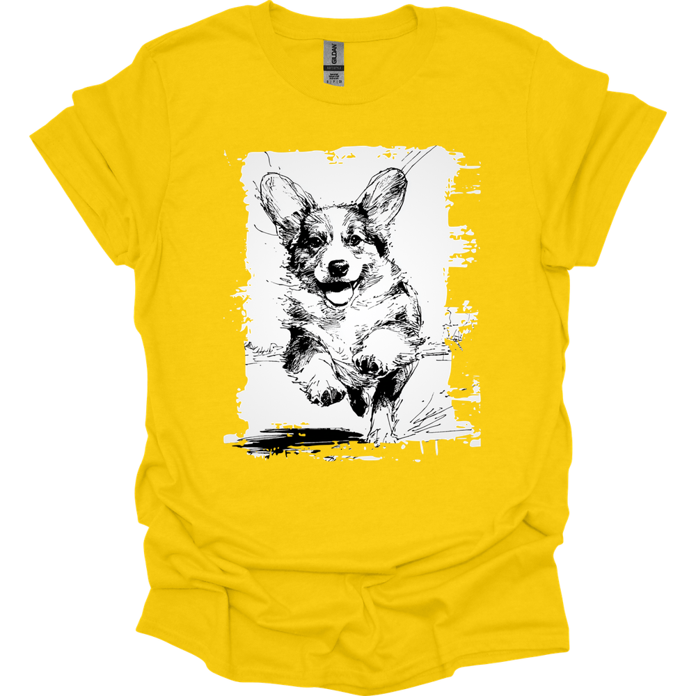 Corgi - Running Dog T-Shirt - Daisy