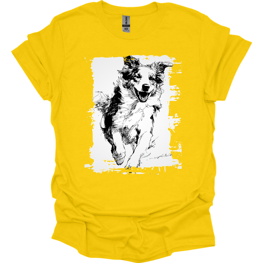 Australian Shepherd - Running Dog T-Shirt - Daisy