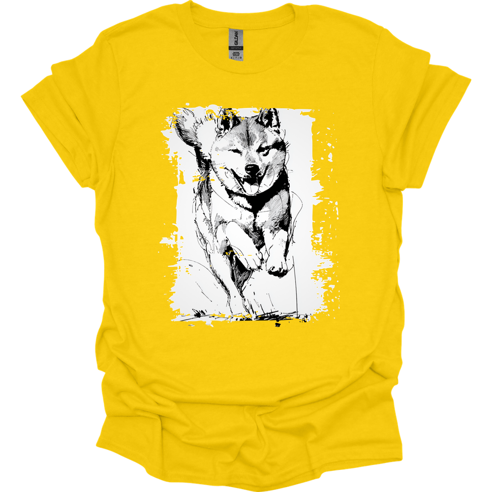 Shiba Inu - Running Dog T-Shirt - Daisy