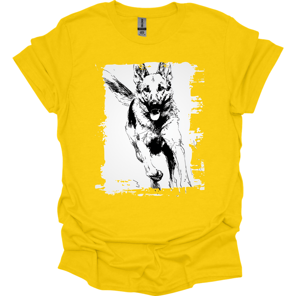German Shepherd - Running Dog T-Shirt - Daisy