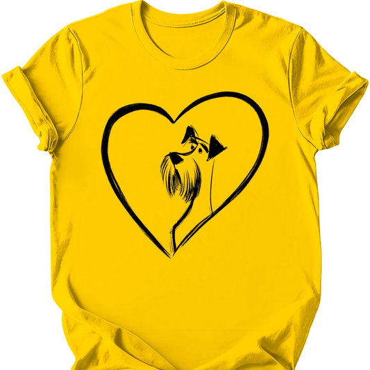 Schnauzer - Heart Dog T-Shirt - Daisy