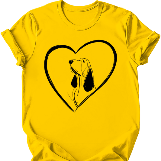Basset Hound - Heart Dog T-Shirt - Daisy