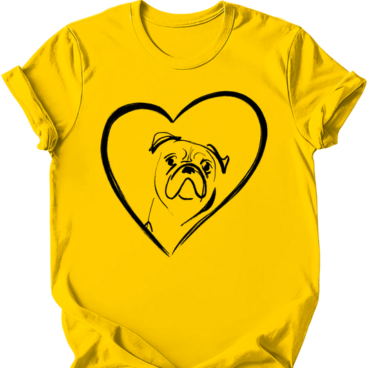 Boxer - Heart Dog T-Shirt - Daisy