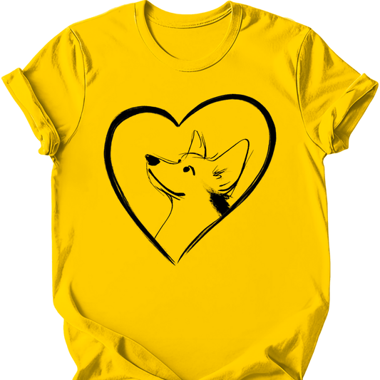 Corgi - Heart Dog T-Shirt - Daisy