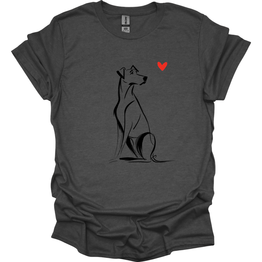 Rhodesian Ridgeback - Sketch Dog T-Shirt - Dark Heather