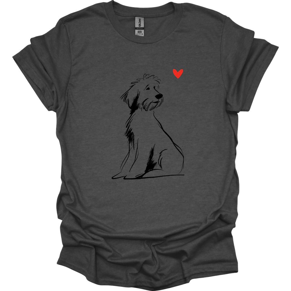 Portuguese Water Dog - Sketch Dog T-Shirt - Dark Heather