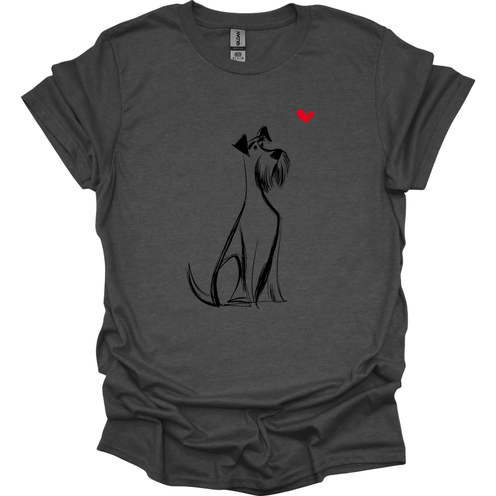 Giant Schnauzer - Sketch Dog T-Shirt - Dark Heather