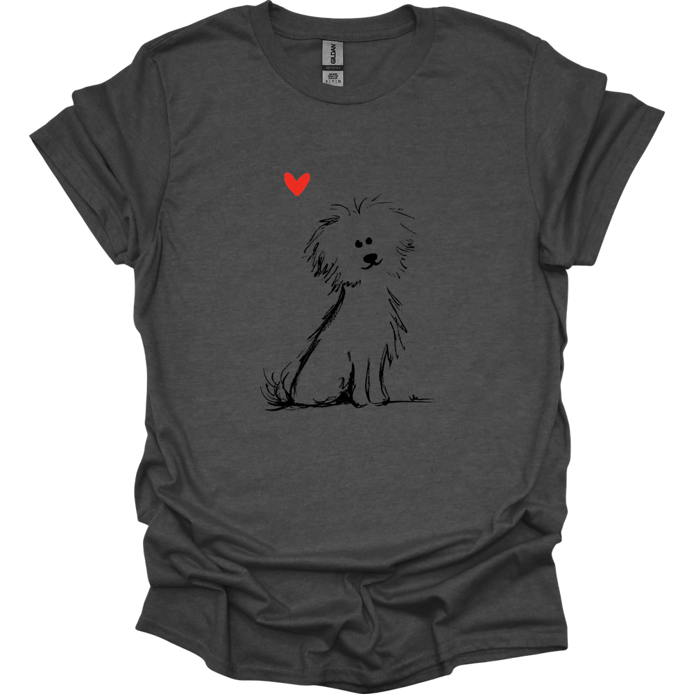 Bichon Frise - Sketch Dog T-Shirt - Dark Heather