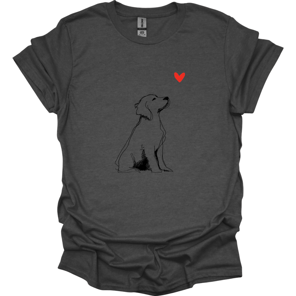 Brittany - Sketch Dog T-Shirt - Dark Heather