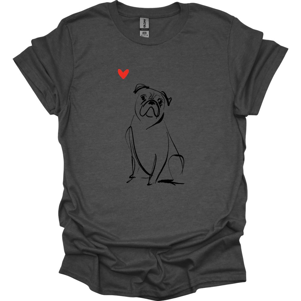 Boxer - Sketch Dog T-Shirt - Dark Heather