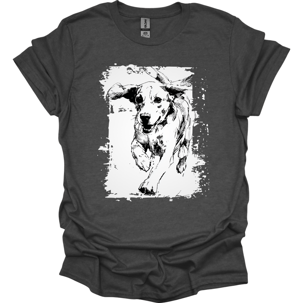 Beagle - Running Dog T-Shirt - Dark Heather