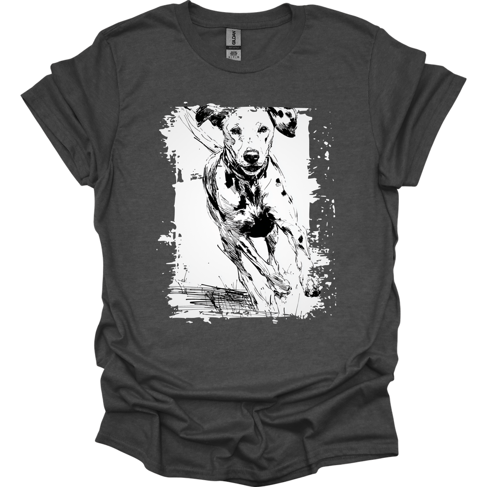 Dalmatian - Running Dog T-Shirt - Dark Heather