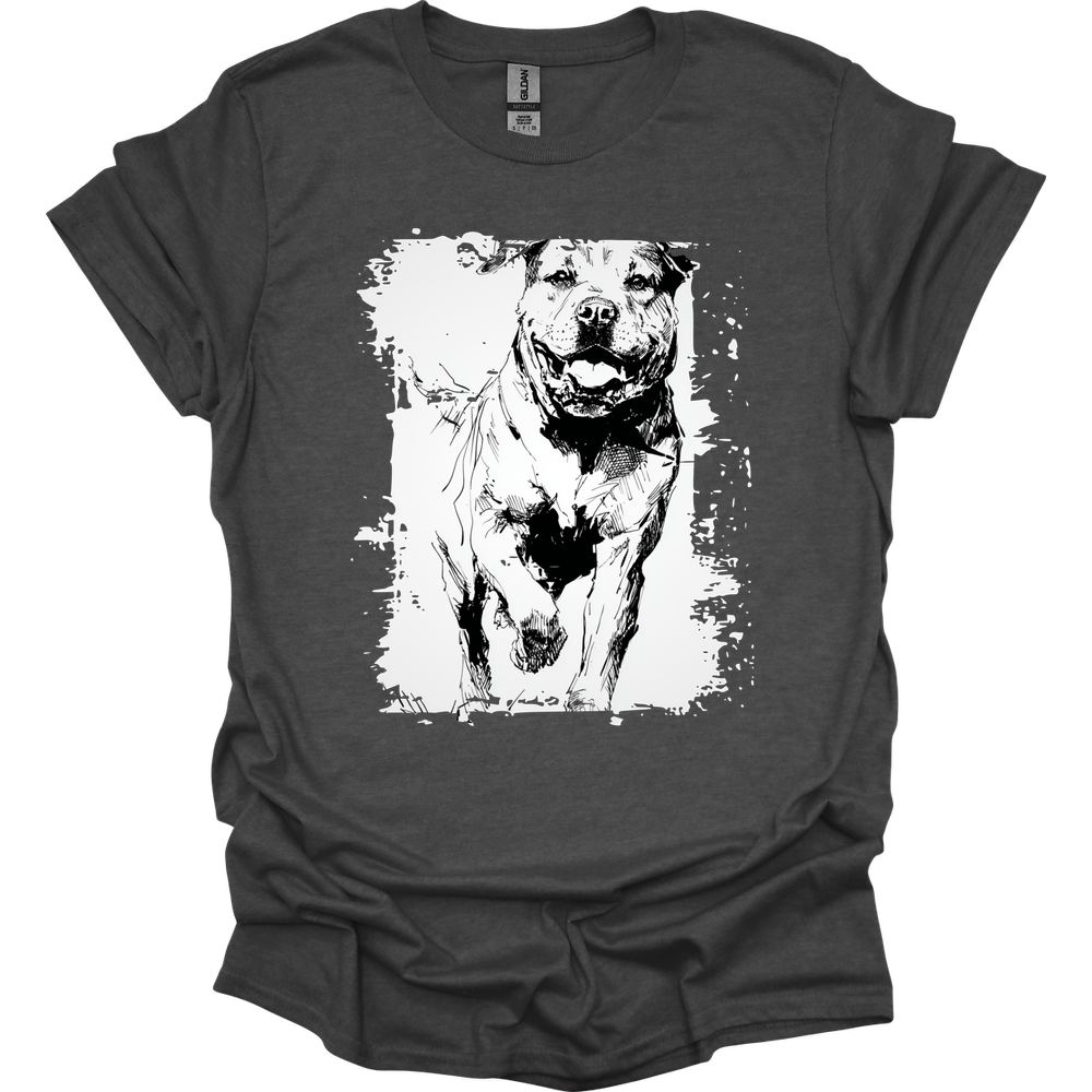 Rottweiler - Running Dog T-Shirt - Dark Heather