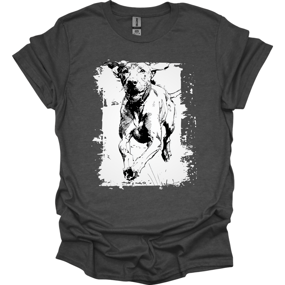 Vizsla - Running Dog T-Shirt - Dark Heather
