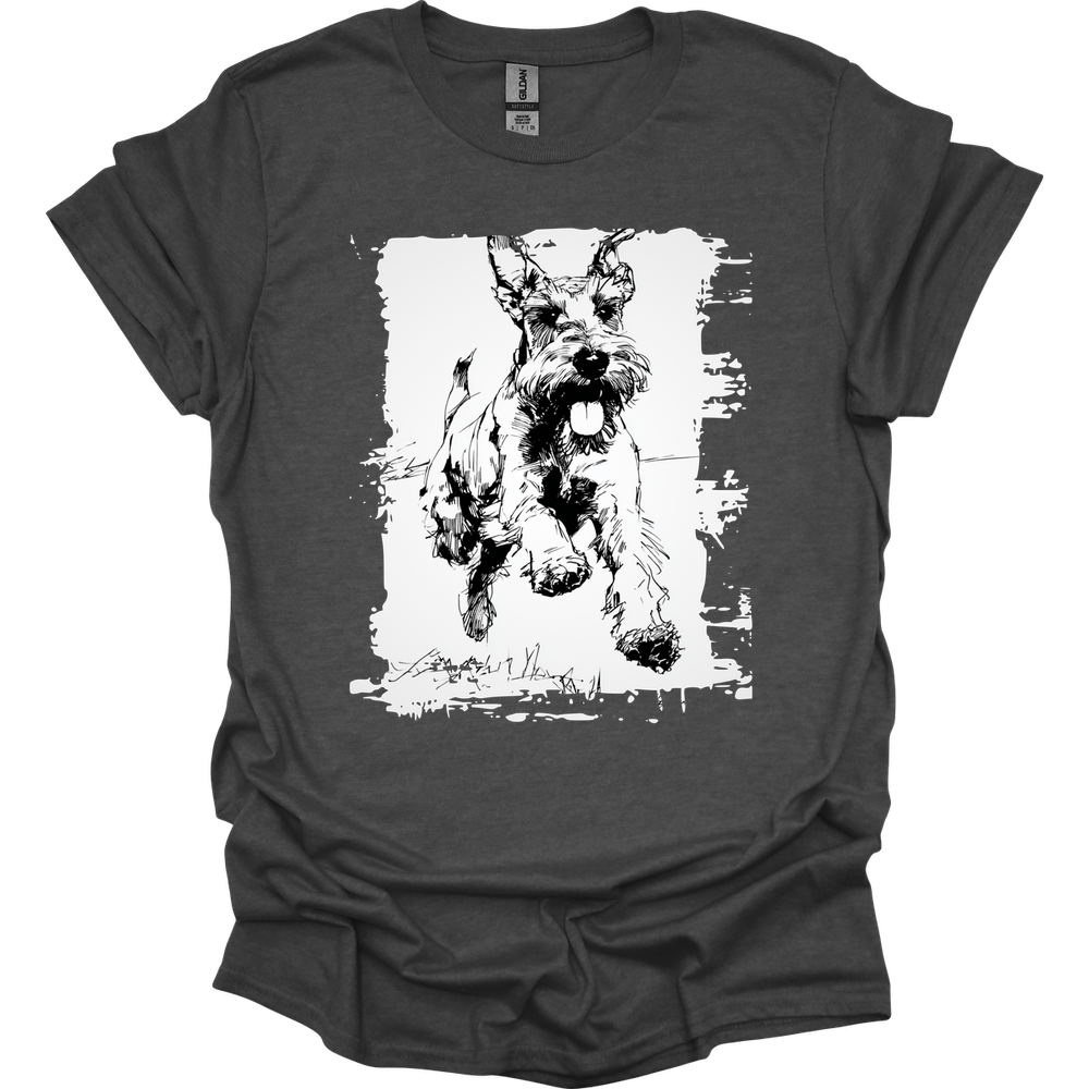 Giant Schnauzer - Running Dog T-Shirt - Dark Heather
