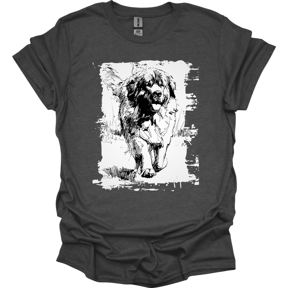 Newfoundland - Running Dog T-Shirt - Dark Heather